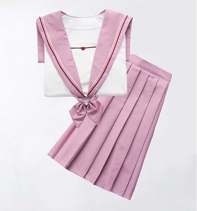 Summer Womens Japanese School Girl JK Skirt Costume,Cosplay Costumes,Mini Plaid Skirt with Bow Tie,Cute Halloween Uniform,Sexy Sailor Shirts Uniform