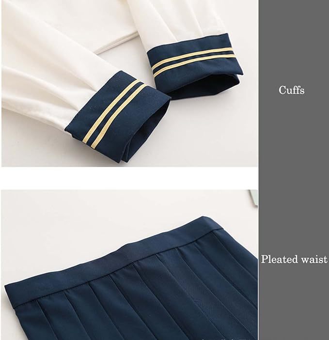 Japanese School Girls Sailor JK Uniform,Classic Women's Cosplay Costume,Cute Summer Mini Plaid Skirt with Bow Tie Necktie Shirt Set,Sexy Romper Pajamas