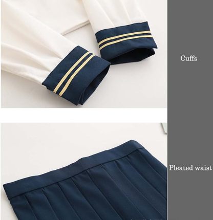 Japanese School Girls Sailor JK Uniform,Classic Women's Cosplay Costume,Cute Summer Mini Plaid Skirt with Bow Tie Necktie Shirt Set,Sexy Romper Pajamas