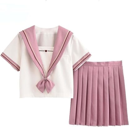 Summer Womens Japanese School Girl JK Skirt Costume,Cosplay Costumes,Mini Plaid Skirt with Bow Tie,Cute Halloween Uniform,Sexy Sailor Shirts Uniform