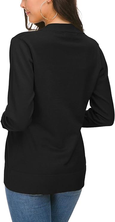 Women's Long Sleeve Open Front Knit Cardigan Sweater