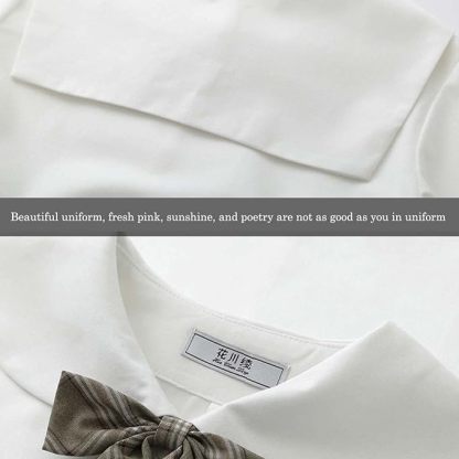 Womens Japanese School Girl JK Skirt Costume,Summer School Uniform Set,Sexy Sailor Cosplay Costumes,Halloween Uniform,Mini Plaid Skirt Shirt with Bow Tie