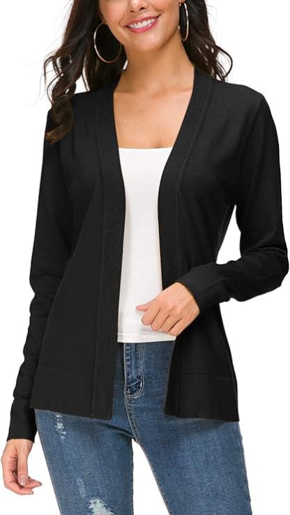 Women's Long Sleeve Open Front Knit Cardigan Sweater