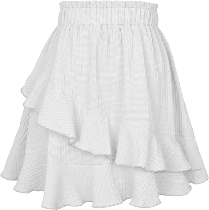 Summer Ruffled Skirt Women's Waisted Irregular Color Short Skirt