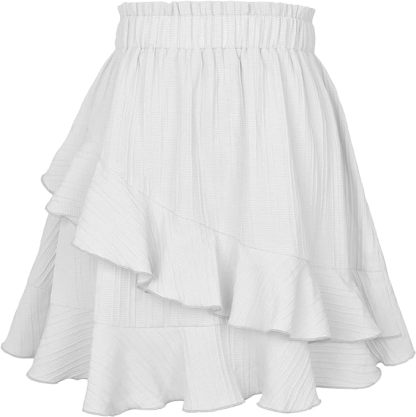 Summer Ruffled Skirt Women's Waisted Irregular Color Short Skirt