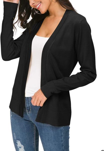 Women's Long Sleeve Open Front Knit Cardigan Sweater