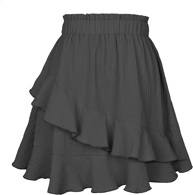 Summer Ruffled Skirt Women's Waisted Irregular Color Short Skirt