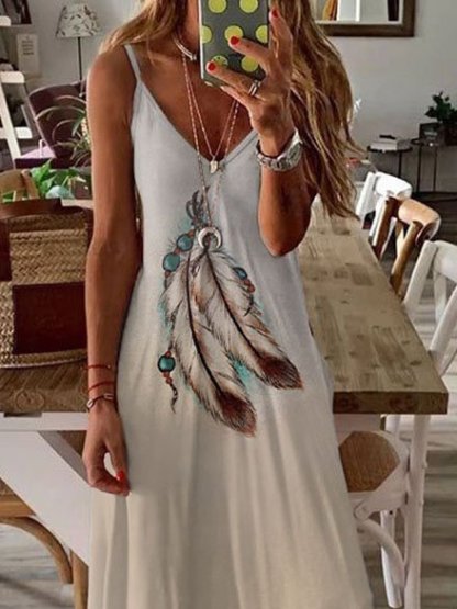 Retro Ethnic Print Dress