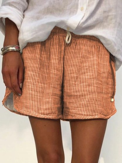 Stripes Women Casual Summer Shorts Shorts