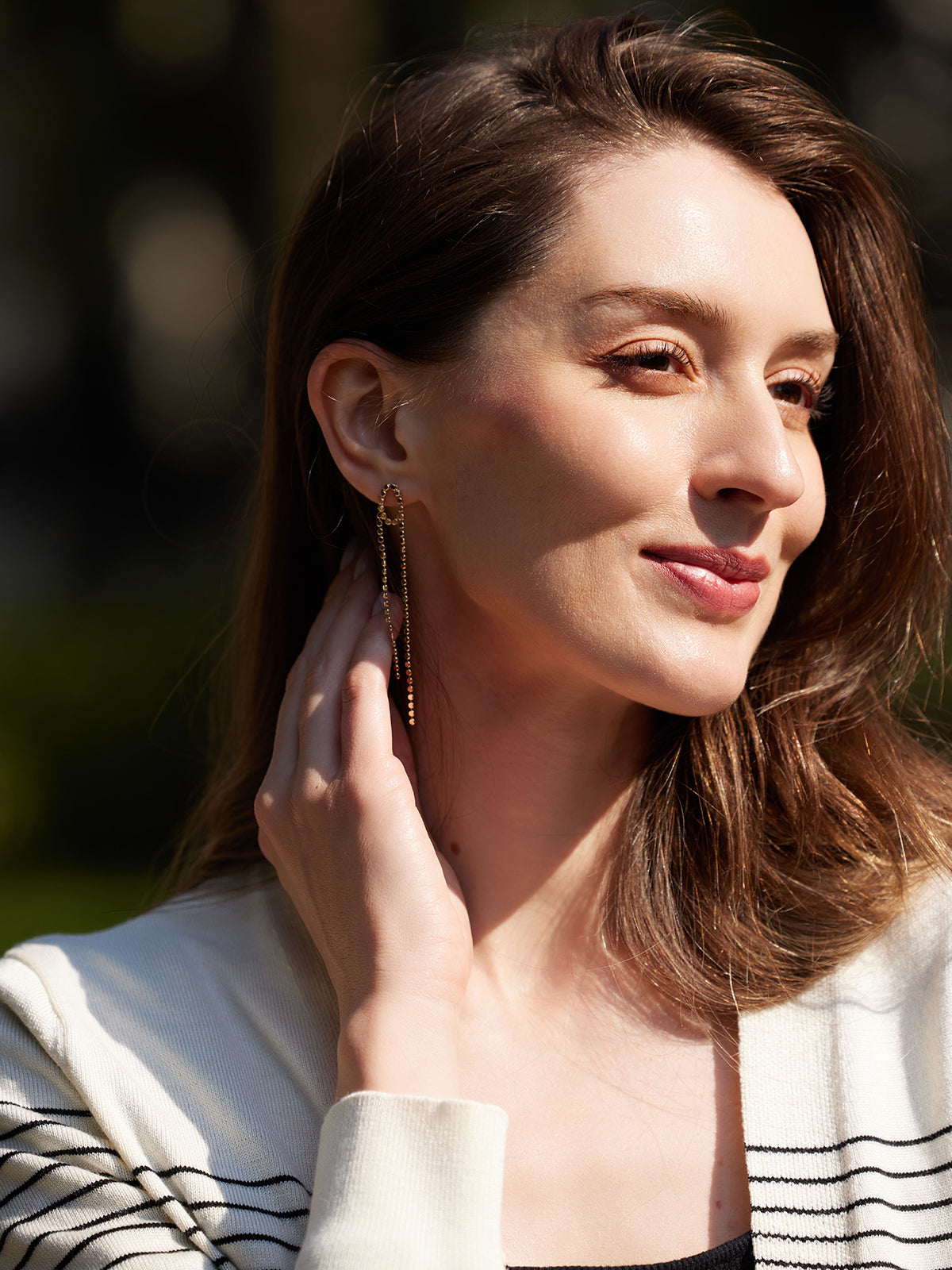 Stripe Open Front Cardigan