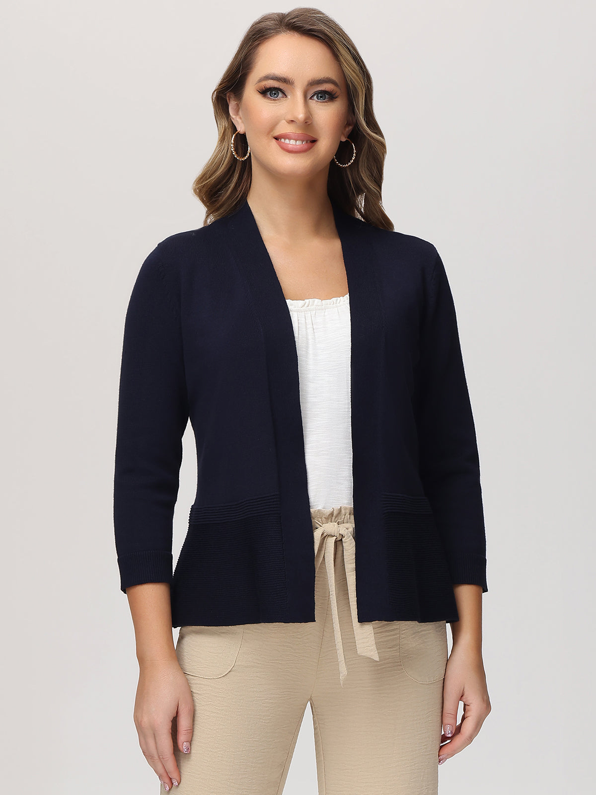 Rib Open-Front Cardigan