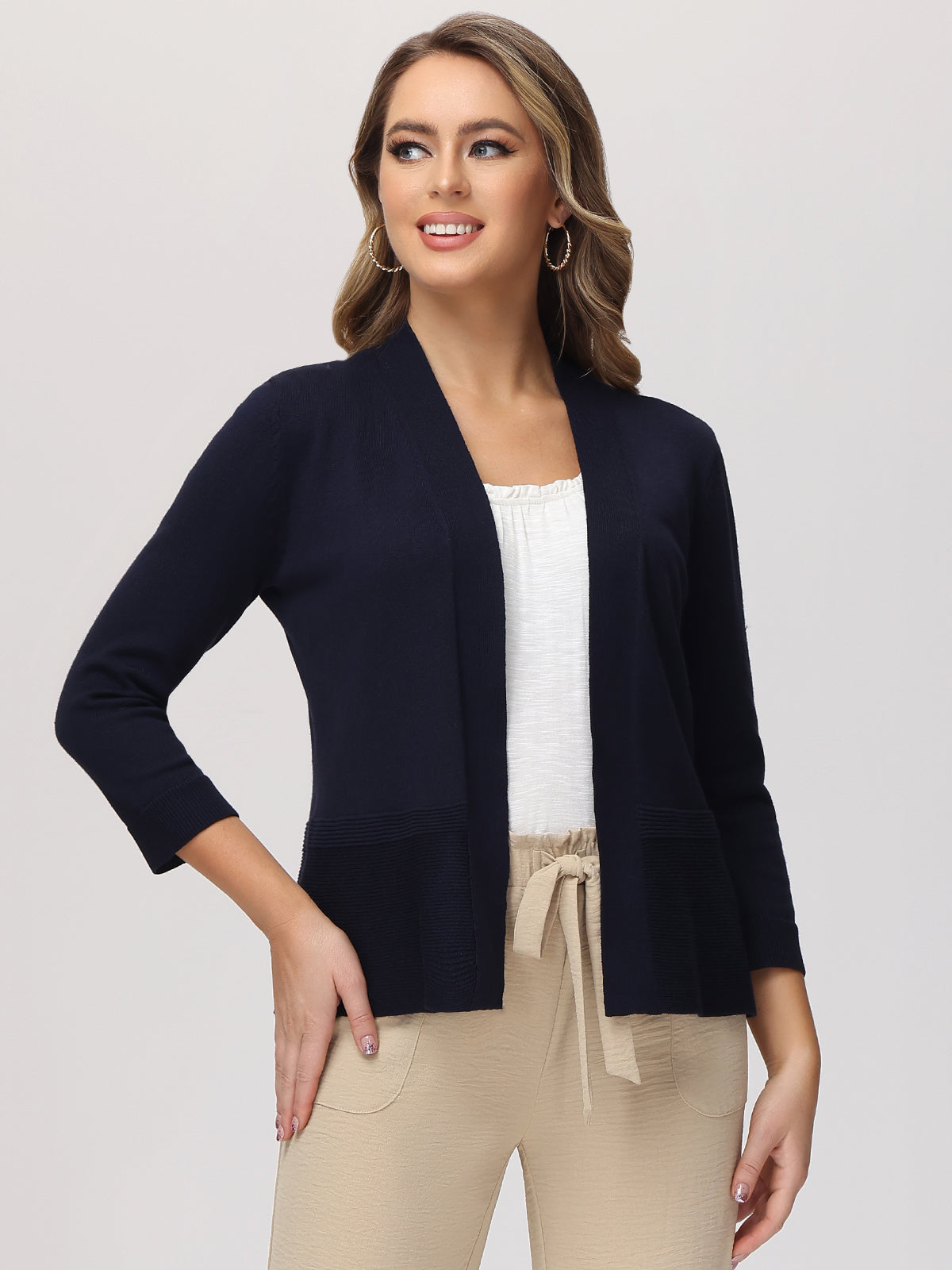 Rib Open-Front Cardigan