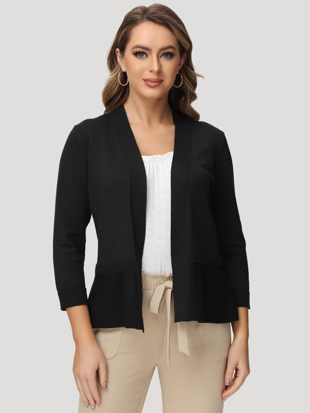 Rib Open-Front Cardigan