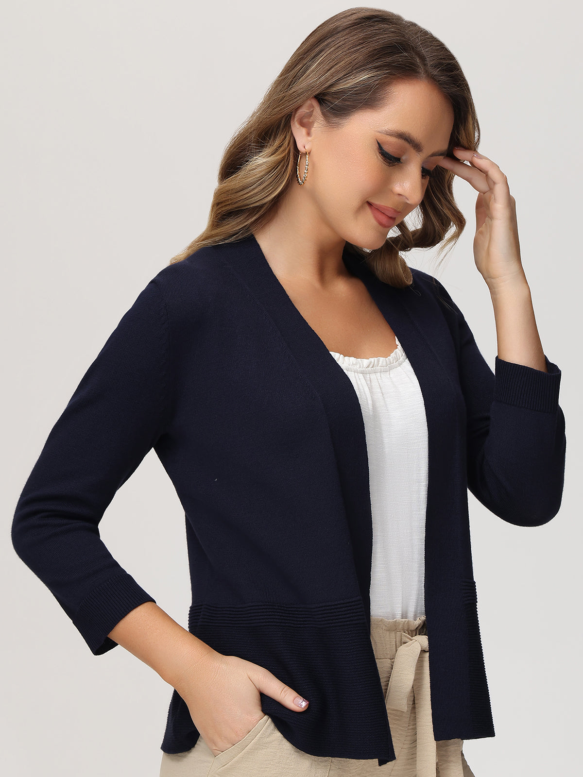Rib Open-Front Cardigan