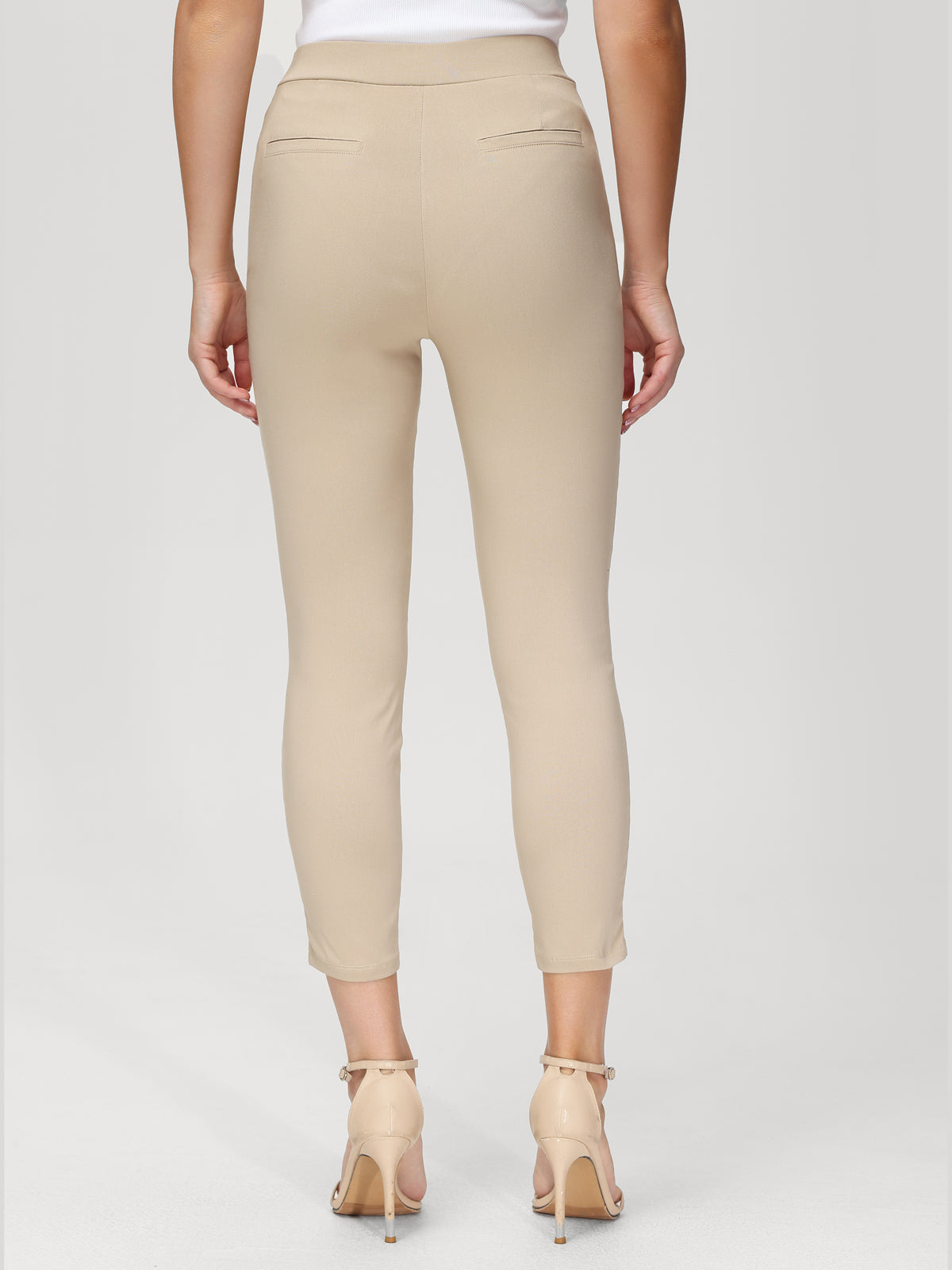 High Waist Textured Dress Pants