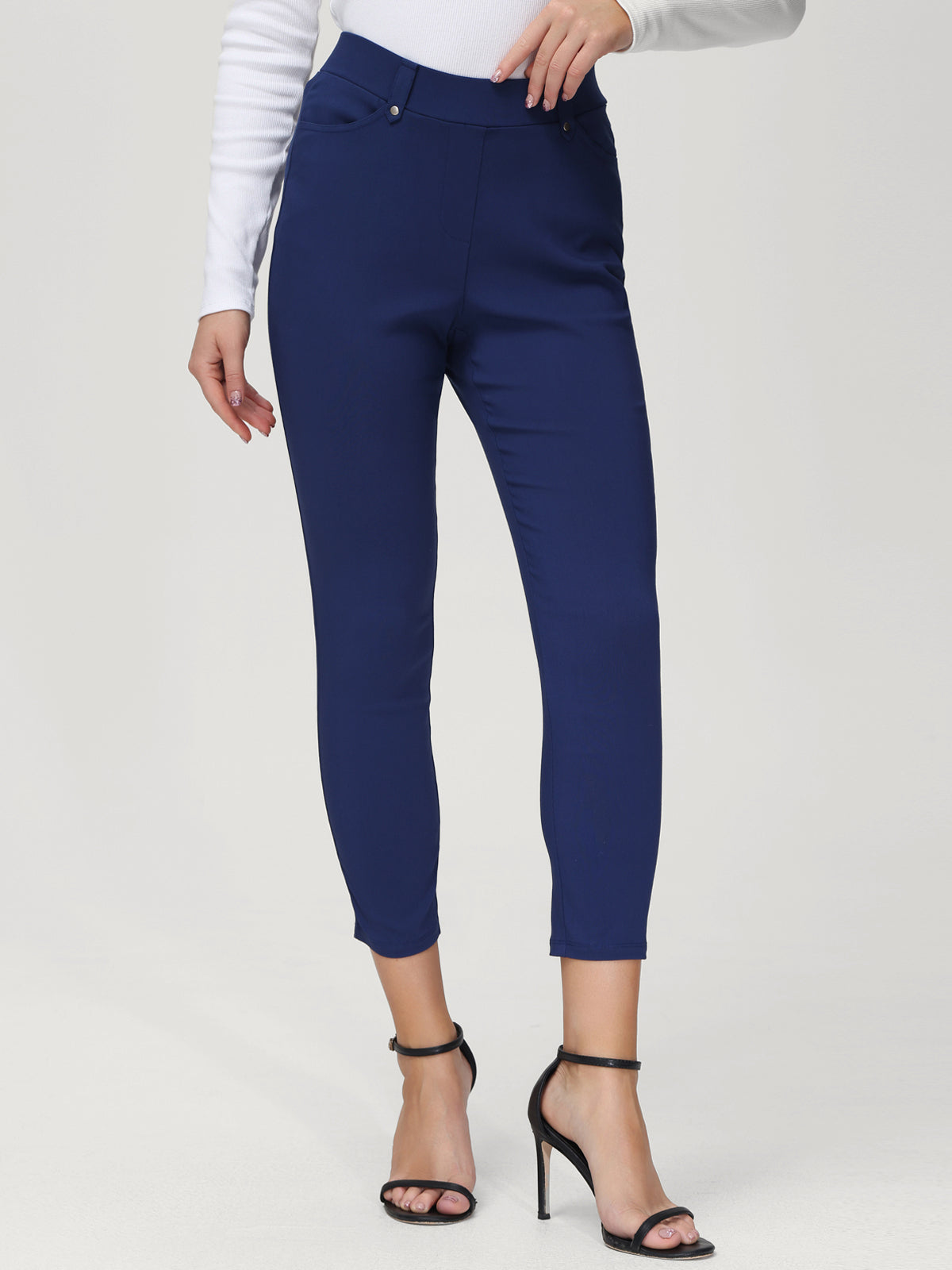 High Waist Textured Dress Pants