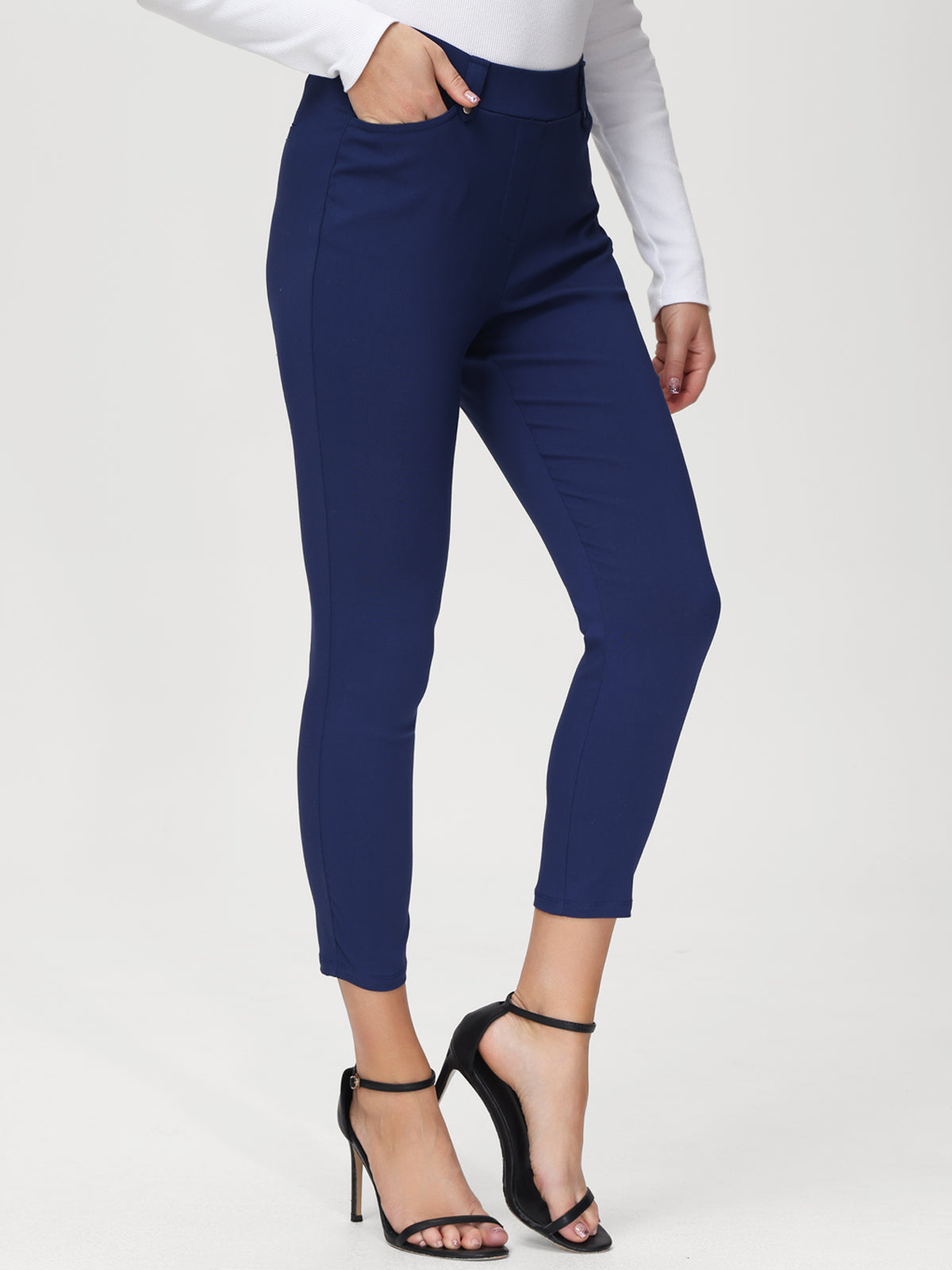 High Waist Textured Dress Pants