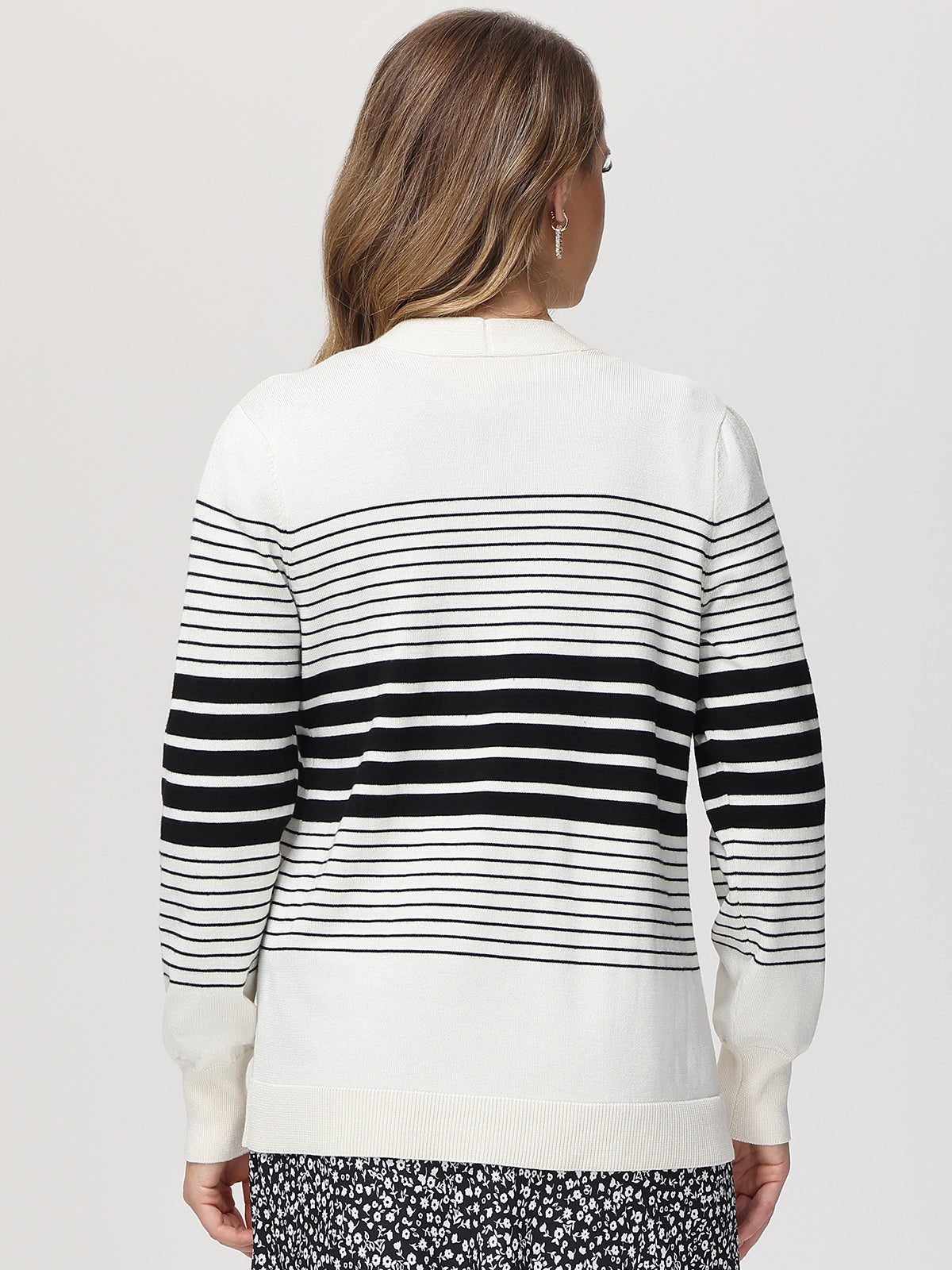 Stripe Open Front Cardigan