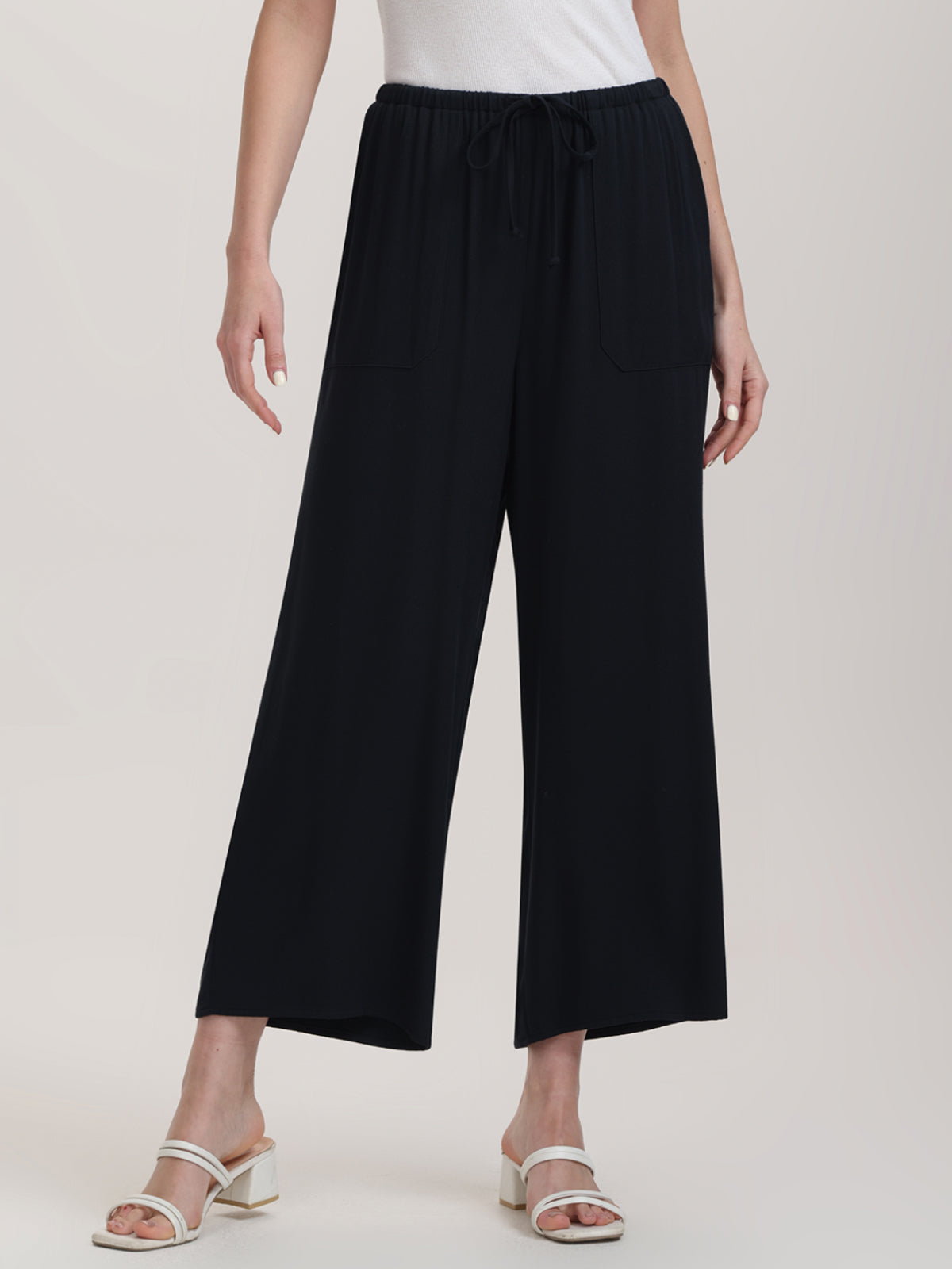 Drawstring Wide Leg Pants