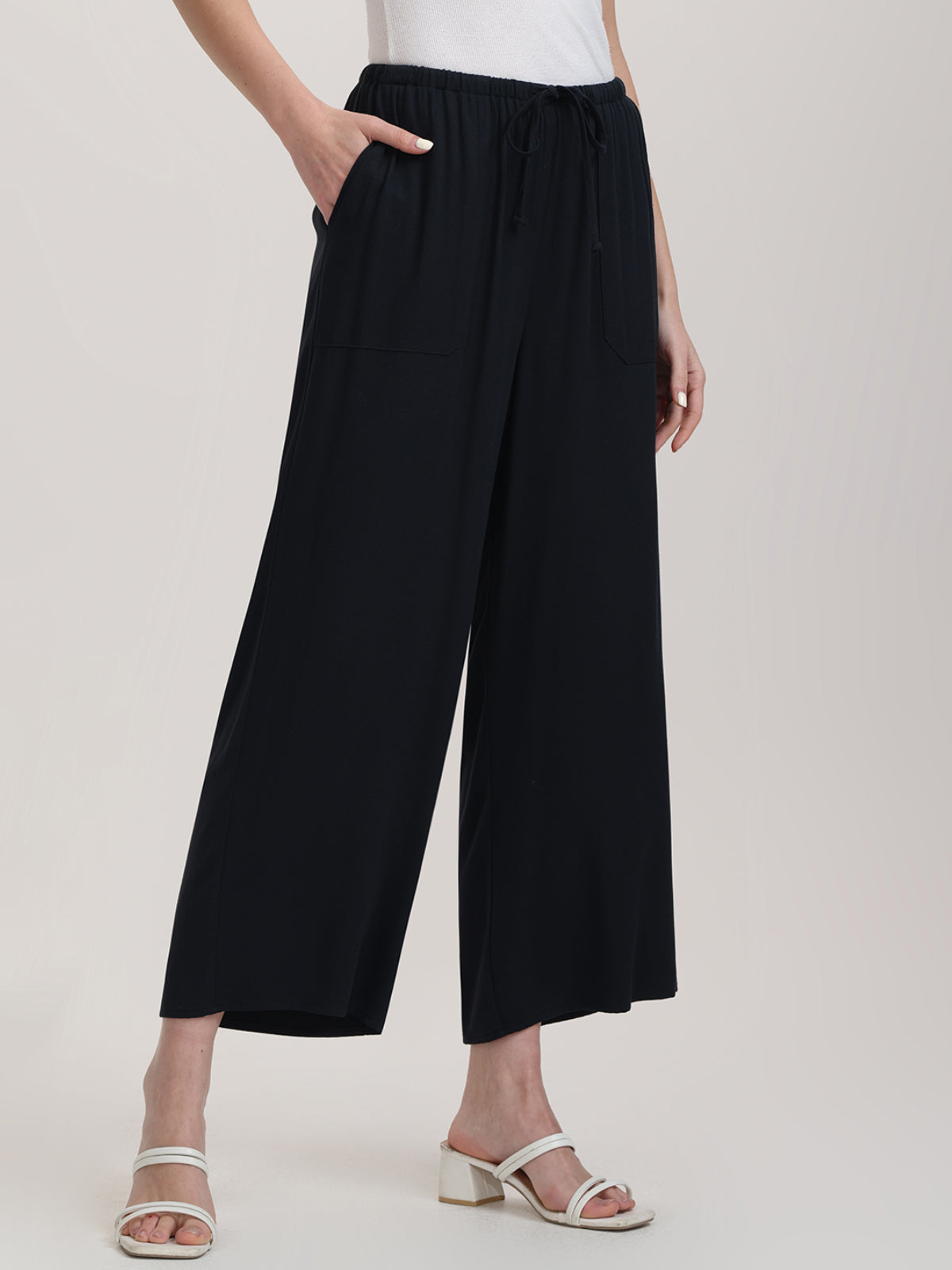 Drawstring Wide Leg Pants