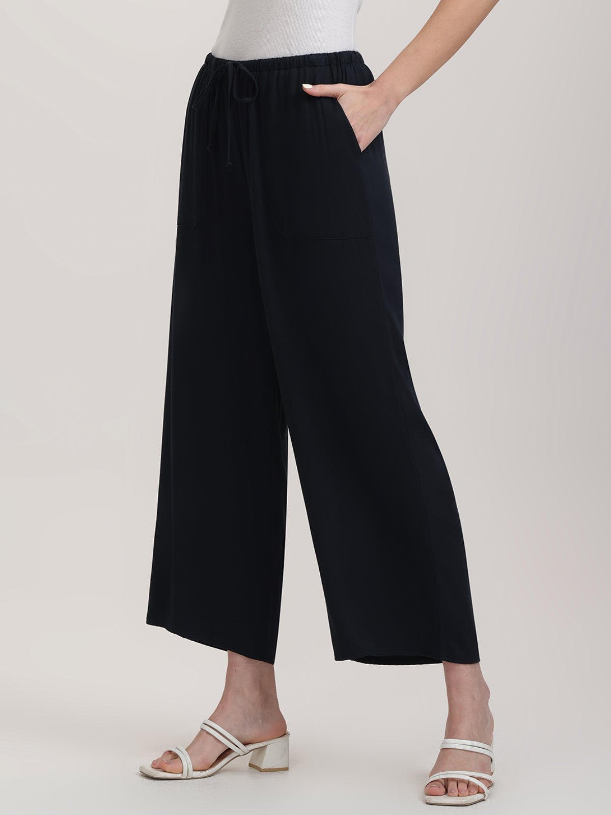 Drawstring Wide Leg Pants