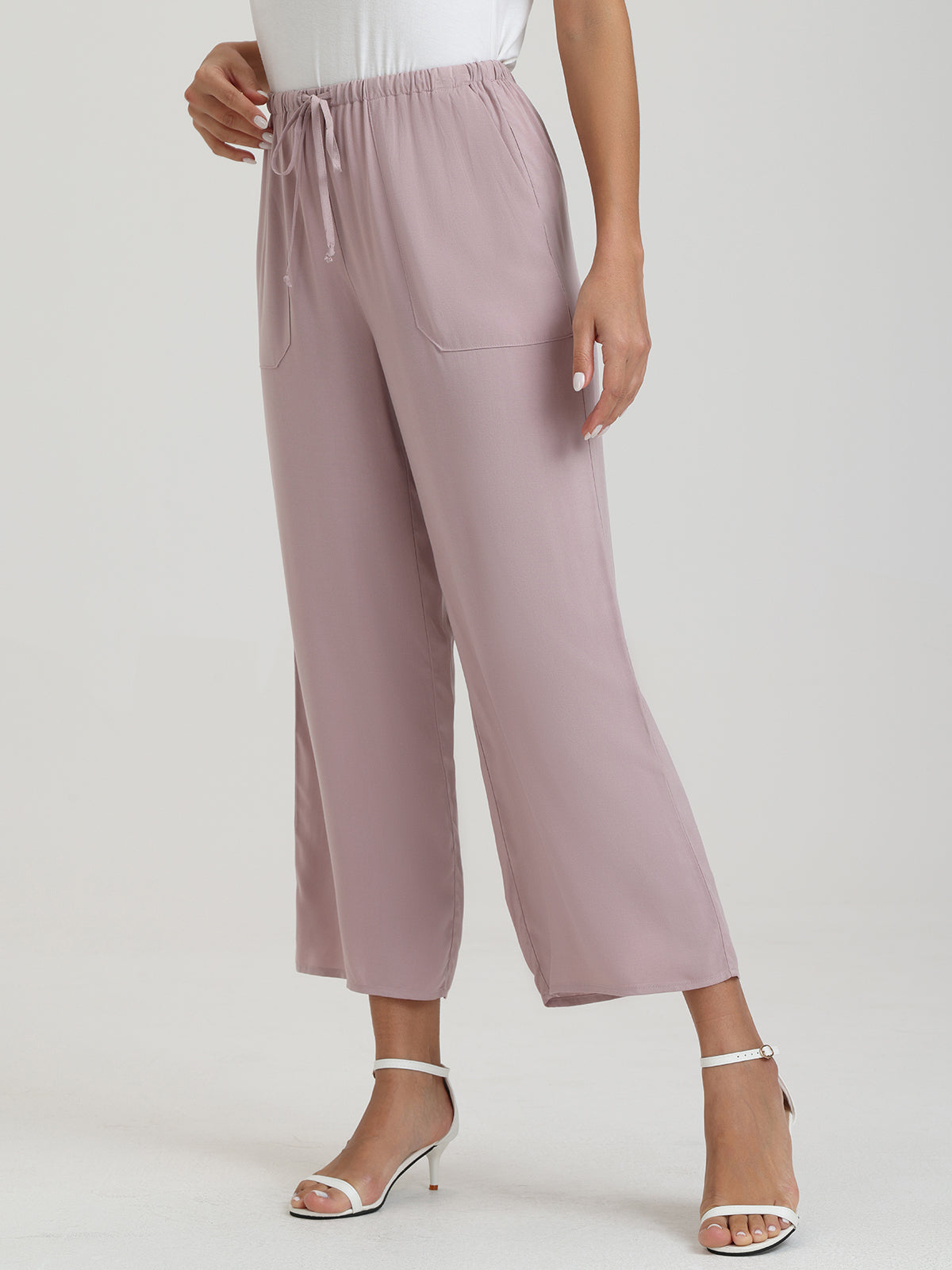 Drawstring Wide Leg Pants