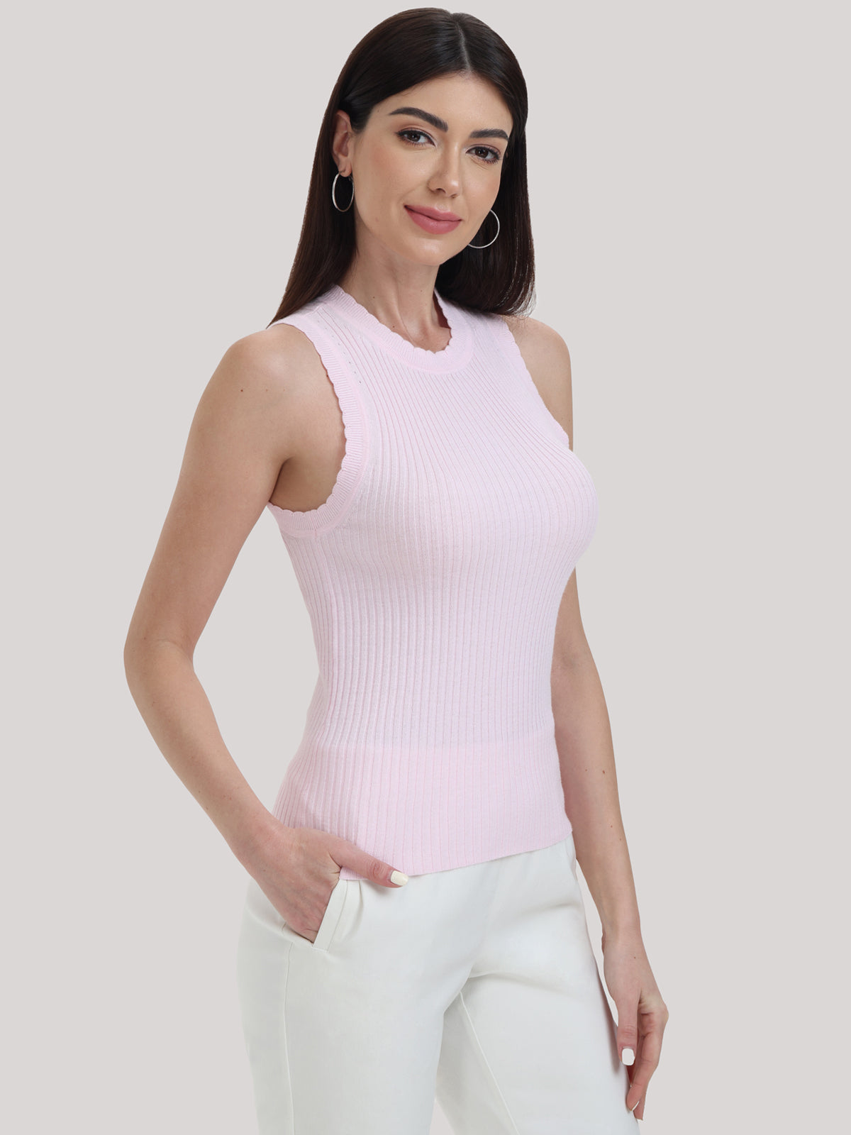 Scallop Trim Tank Top