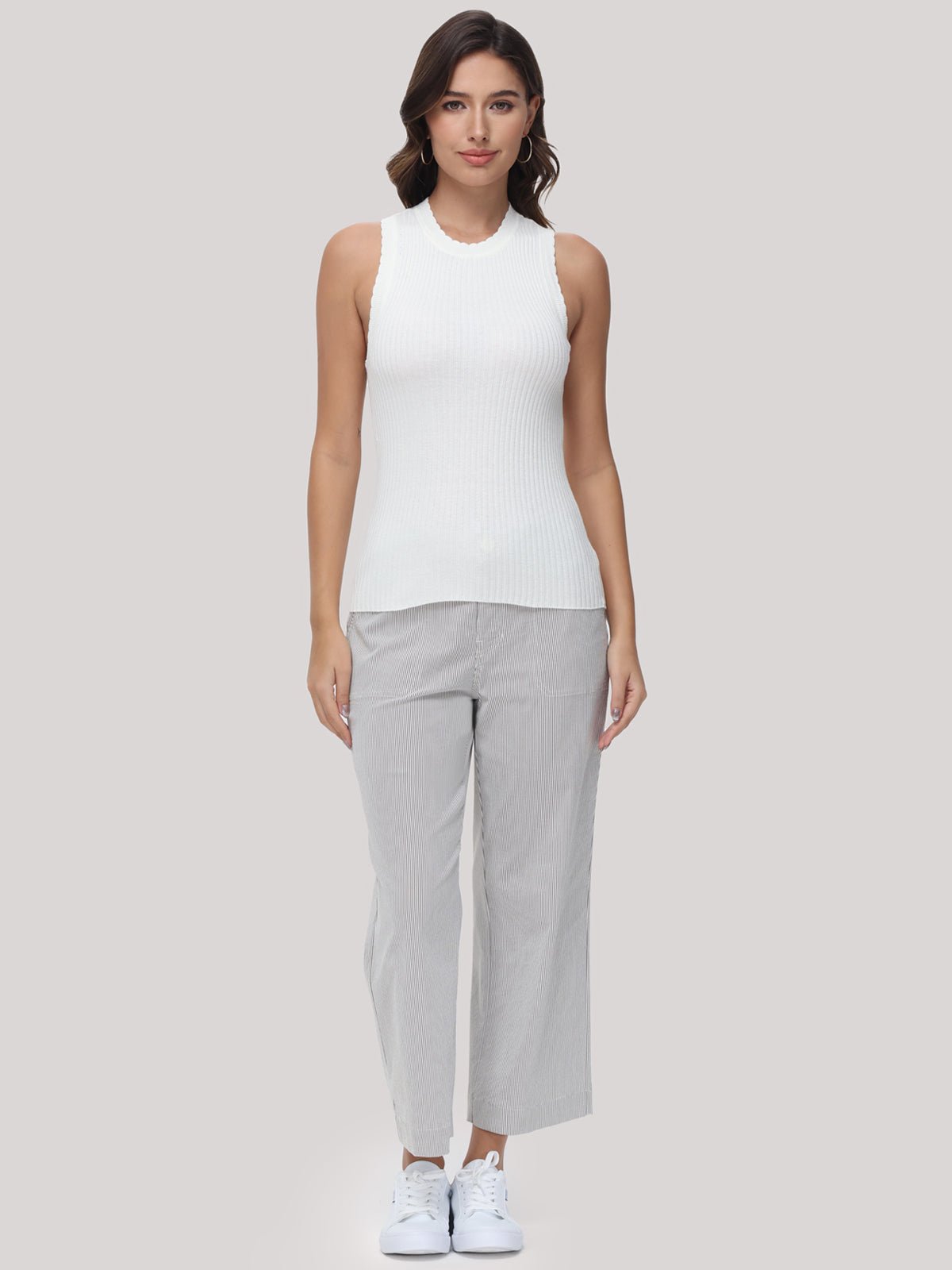 Scallop Trim Tank Top