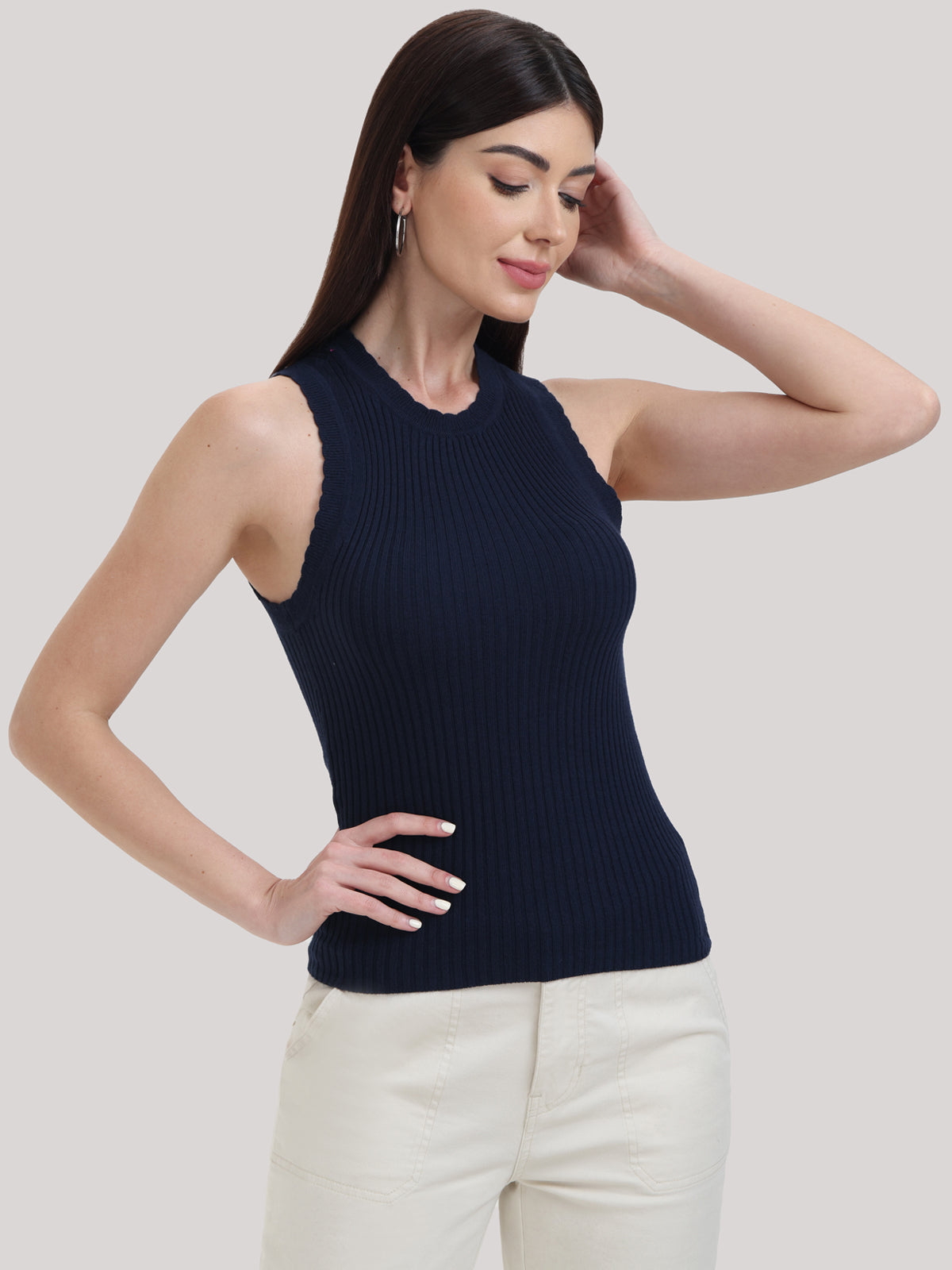 Scallop Trim Tank Top