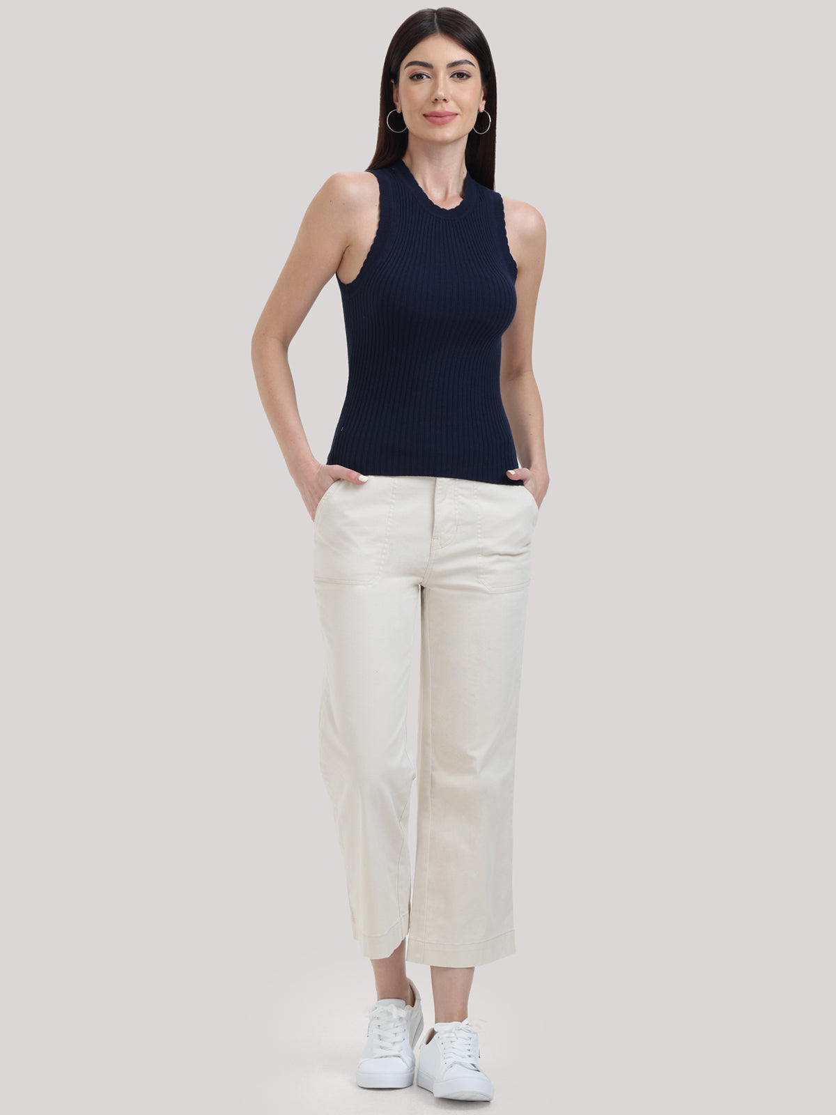 Scallop Trim Tank Top