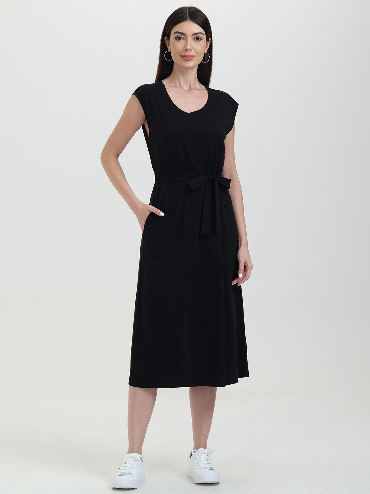 Tie Waist Midi Dress