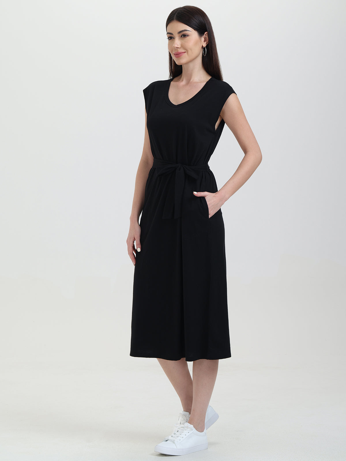 Tie Waist Midi Dress