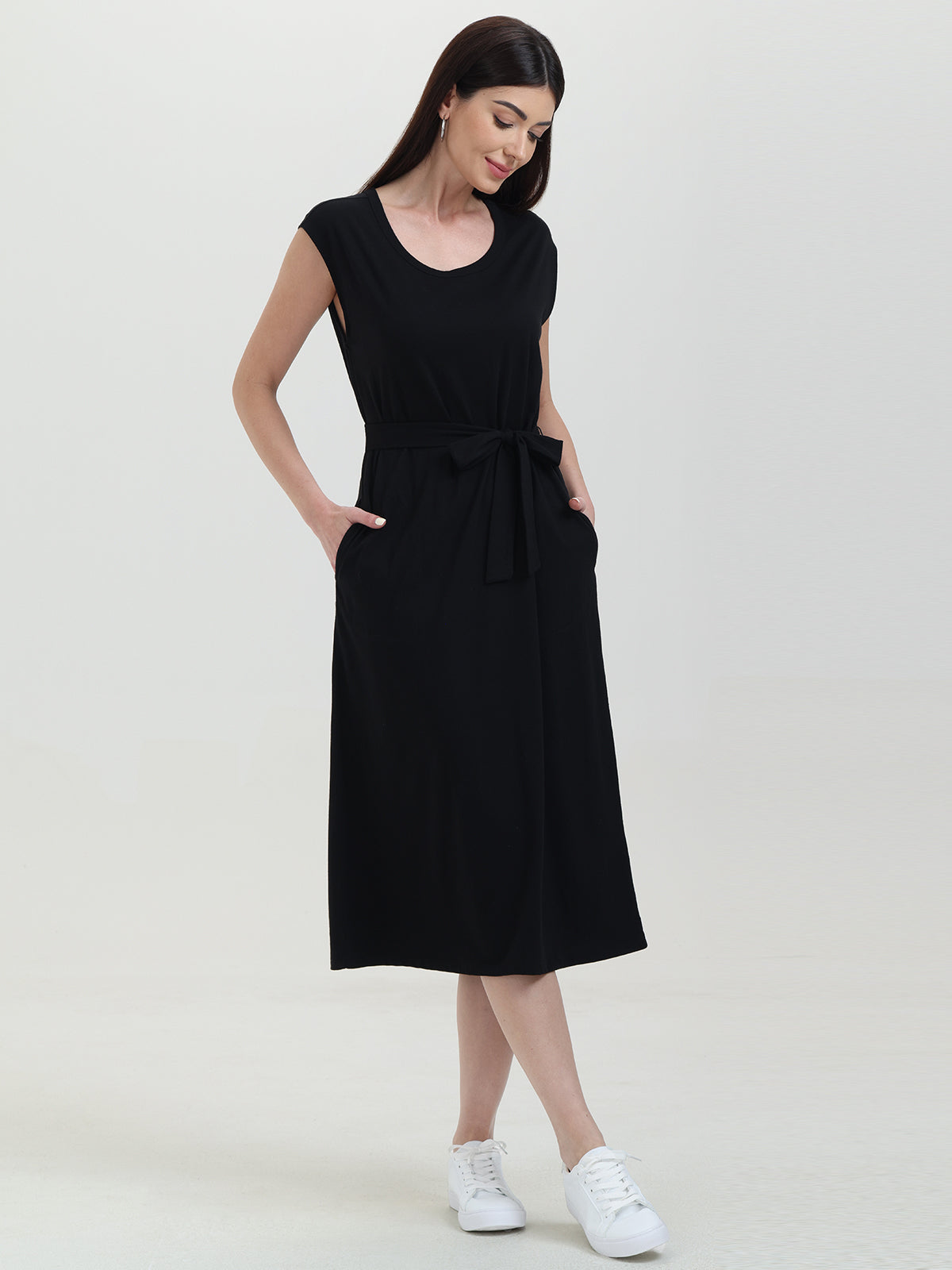 Tie Waist Midi Dress