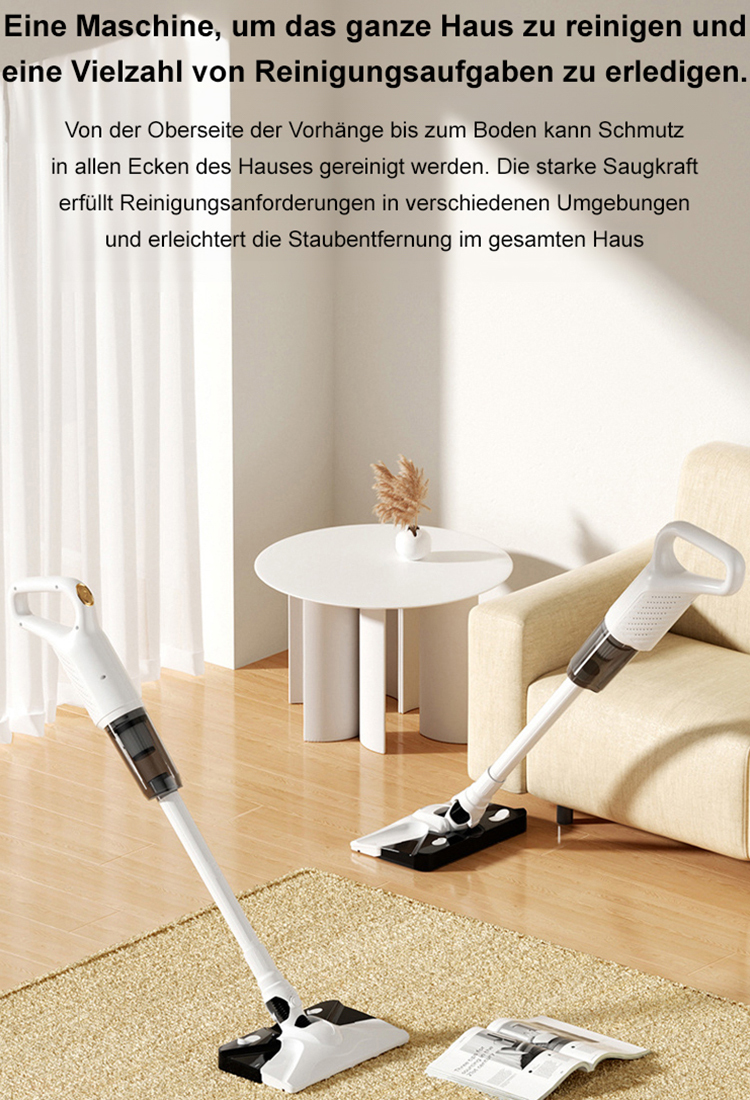 【Kabelloser Saug- und Wischroboter】Starke Saugkraft für Milbenentfernung und Bodenreinigung