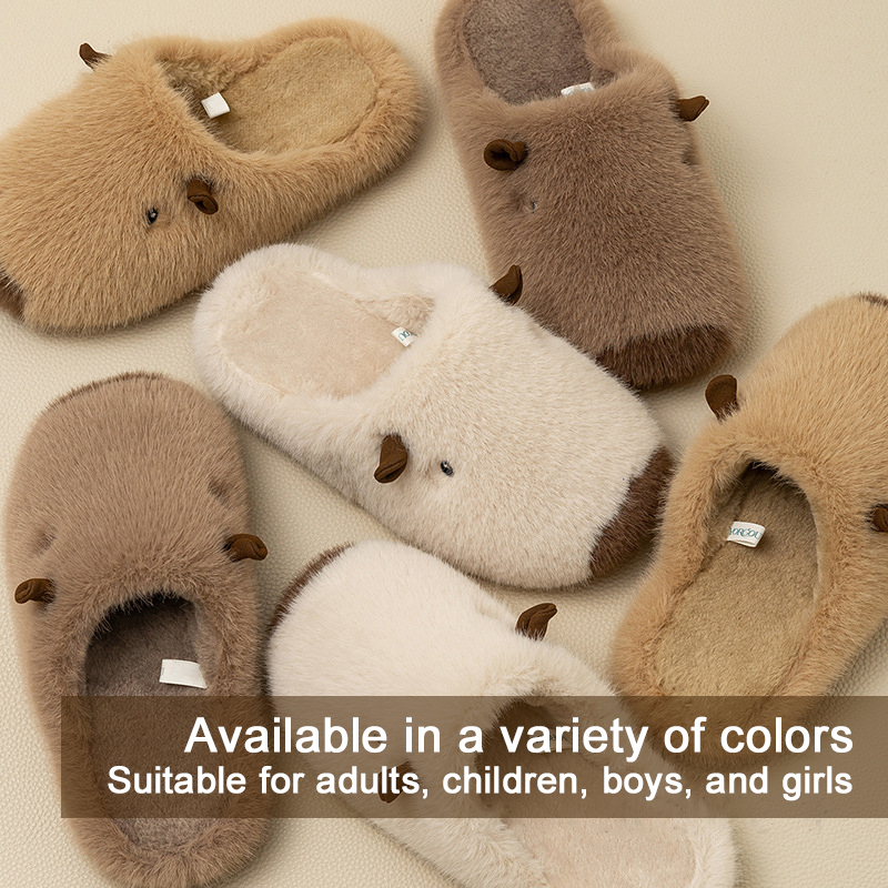 Capybara Plush Cartoon Non-slip Cotton Slippers (Buy 2 Free Shipping)