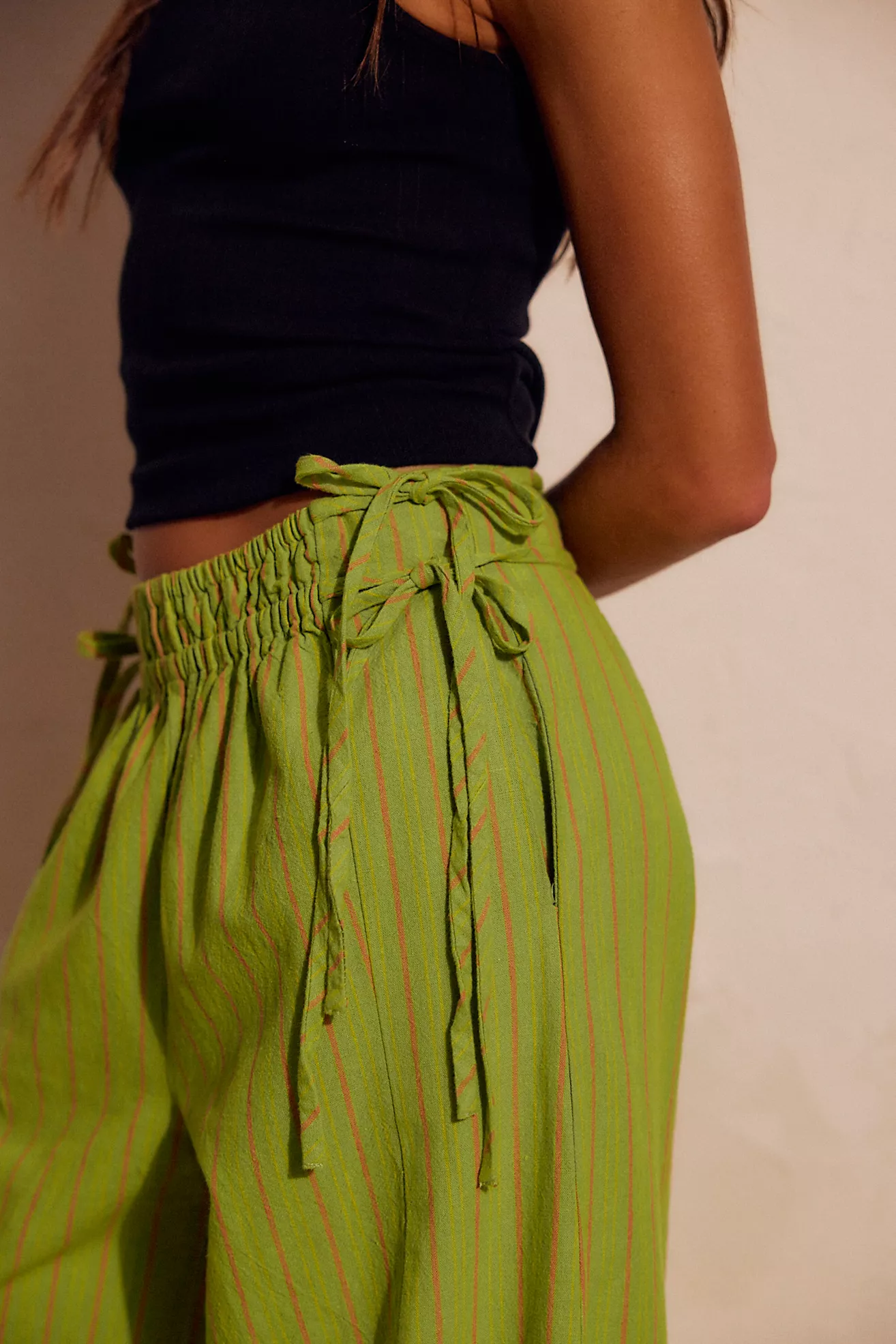 Sun Dazed Cotton-Linen Striped Pants (Buy 2 Free Shipping)