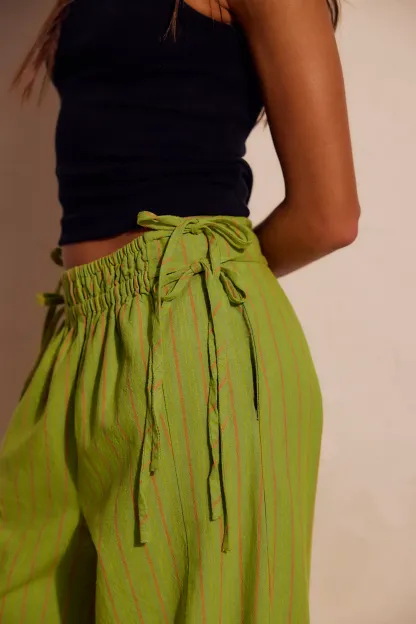 Sun Dazed Cotton-Linen Striped Pants (Buy 2 Free Shipping)