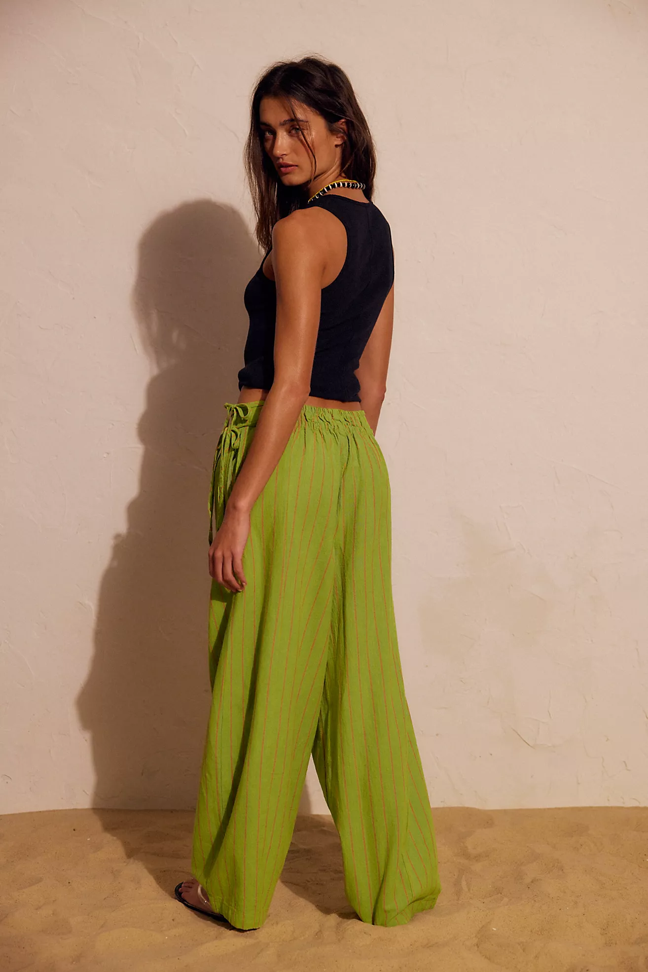 Sun Dazed Cotton-Linen Striped Pants (Buy 2 Free Shipping)