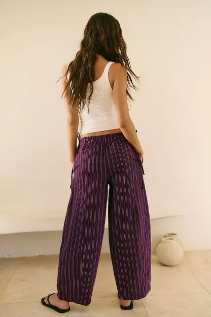 Sun Dazed Cotton-Linen Striped Pants (Buy 2 Free Shipping)