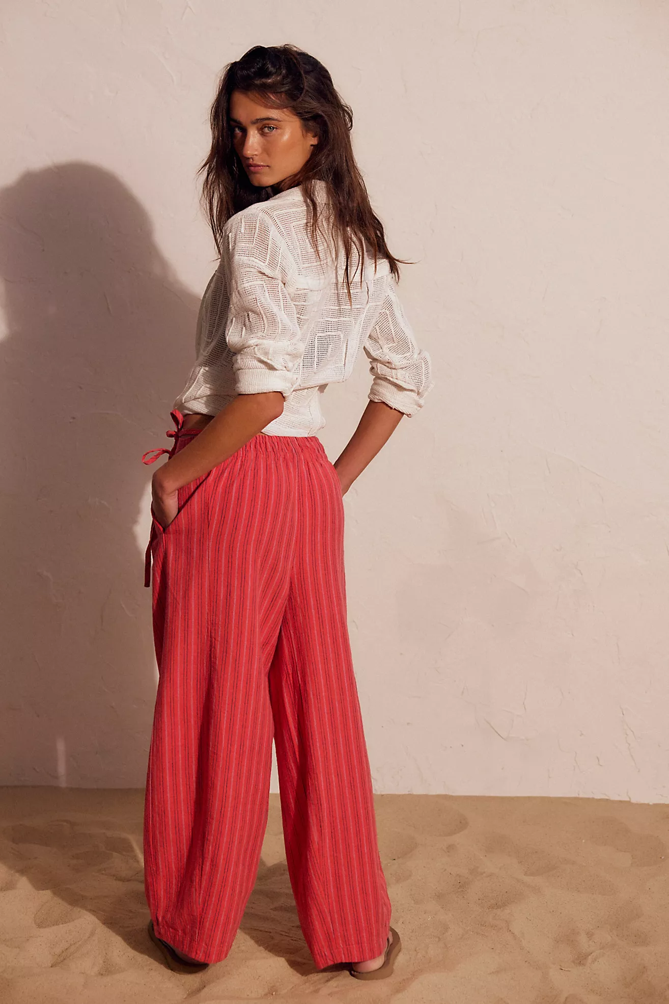 Sun Dazed Cotton-Linen Striped Pants (Buy 2 Free Shipping)