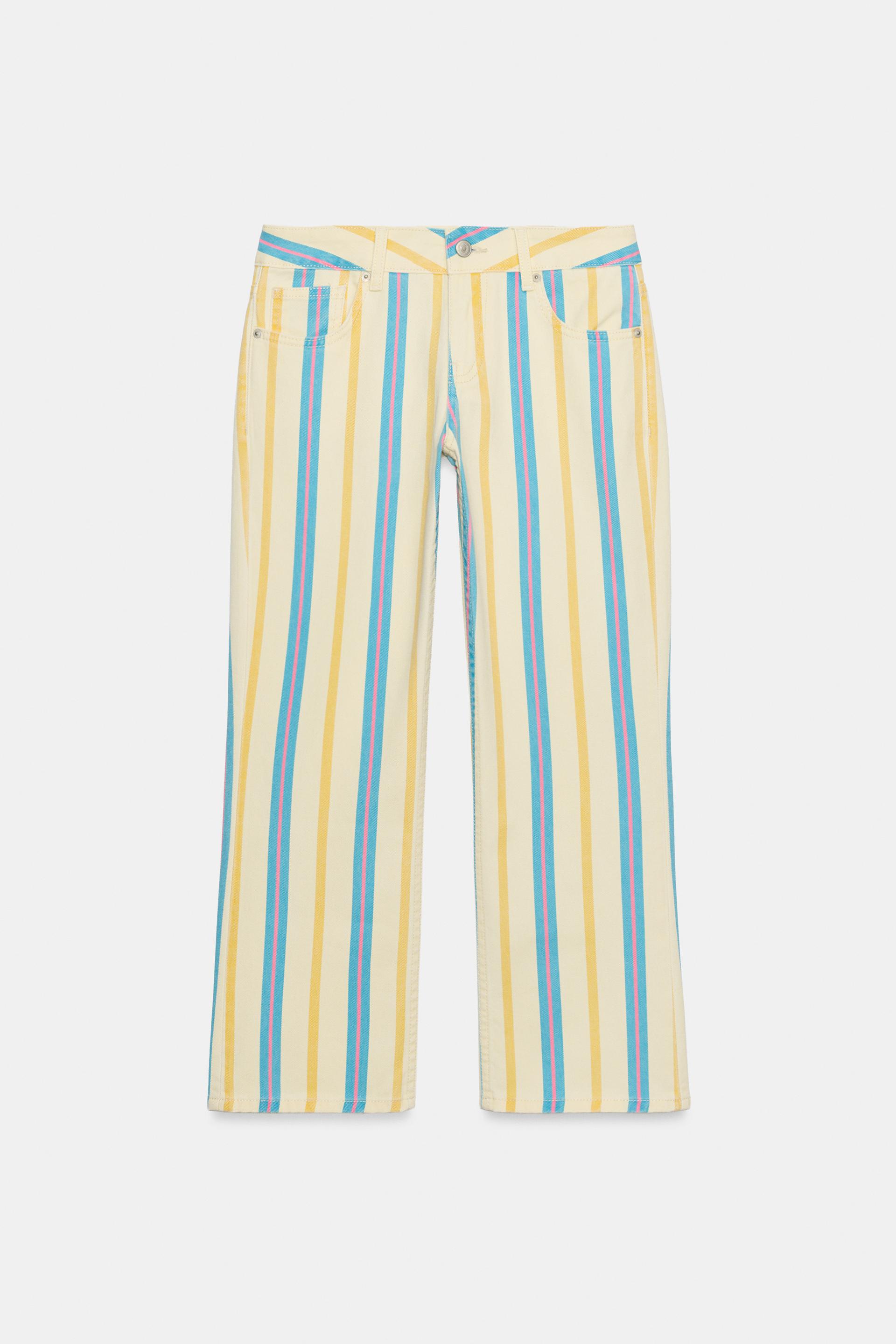 Trf Low Rise Striped Wide Leg Jeans (Buy 2 Free Shipping)