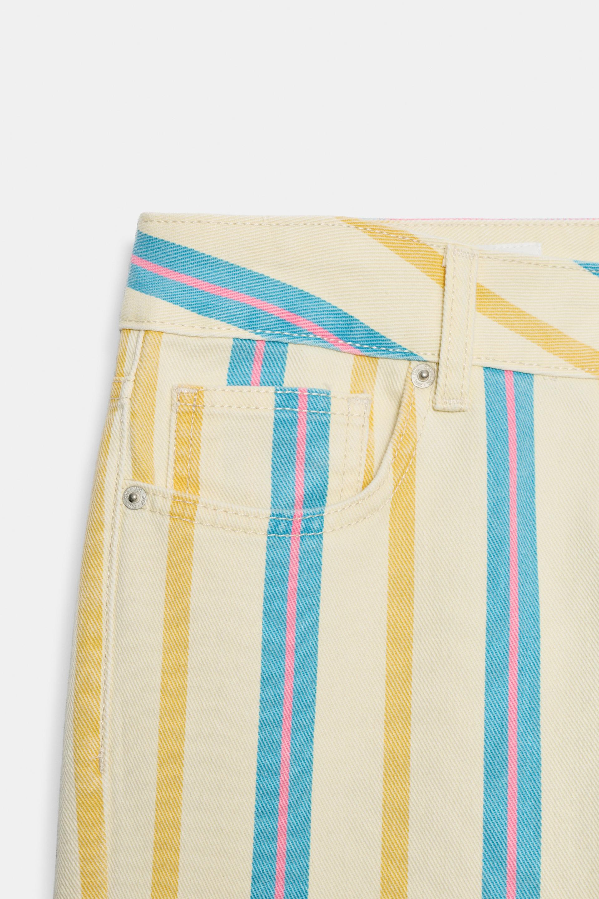 Trf Low Rise Striped Wide Leg Jeans (Buy 2 Free Shipping)