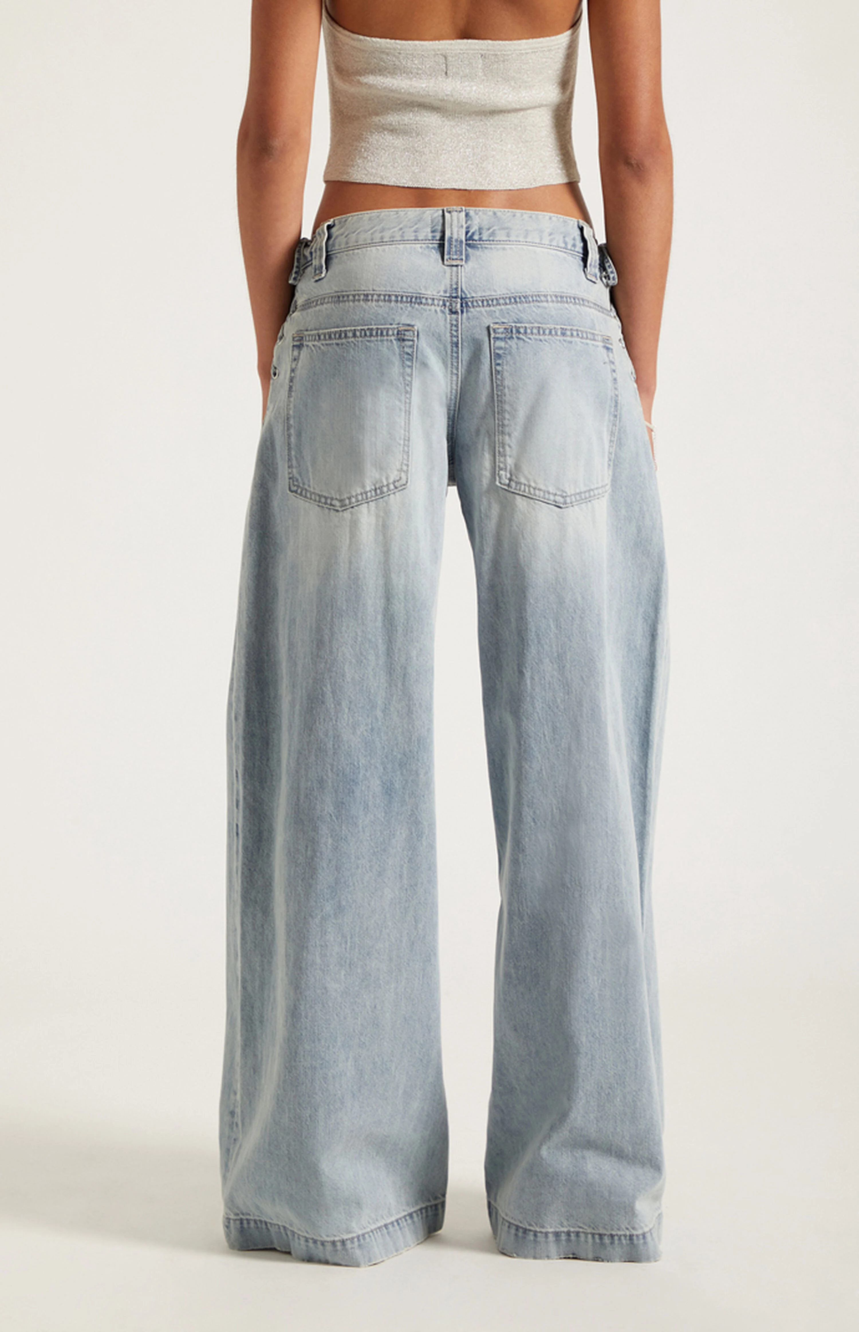  Low Rise Lace-Up Side Baggy Jeans (Buy 2 Free Shipping)