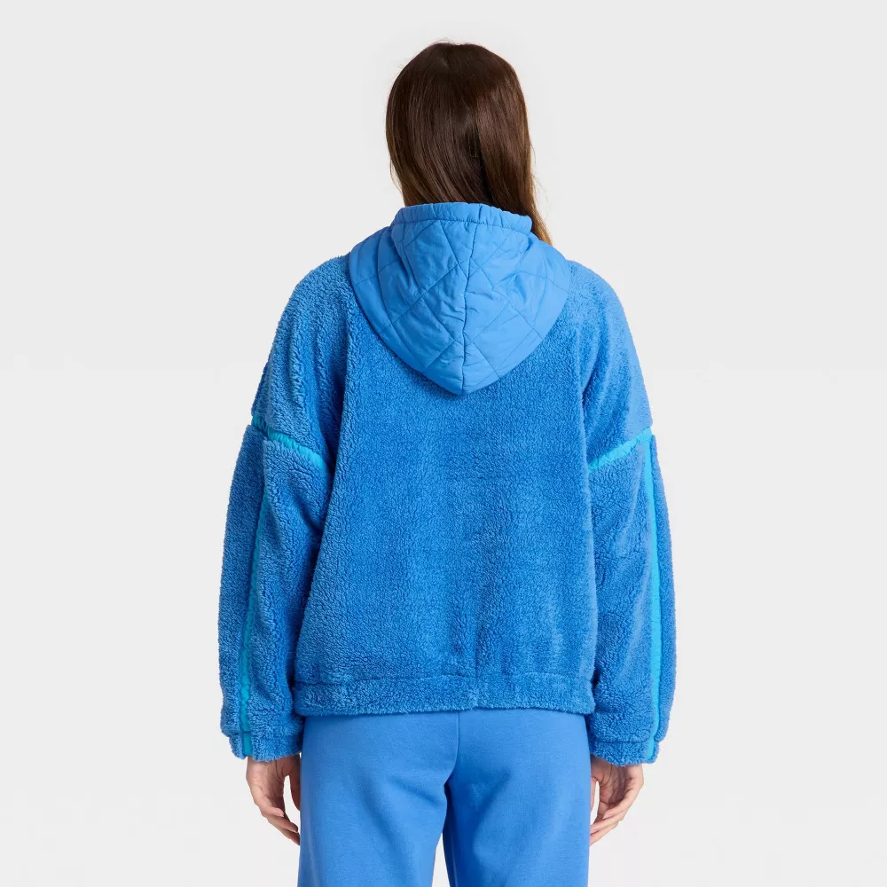 Women's Contrast High Pile 1/2 Zip Jacket (Buy 2 Free Shipping)