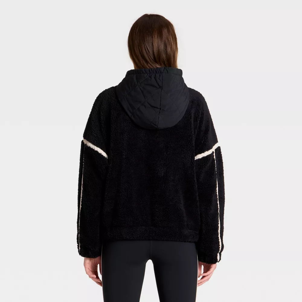 Women's Contrast High Pile 1/2 Zip Jacket (Buy 2 Free Shipping)