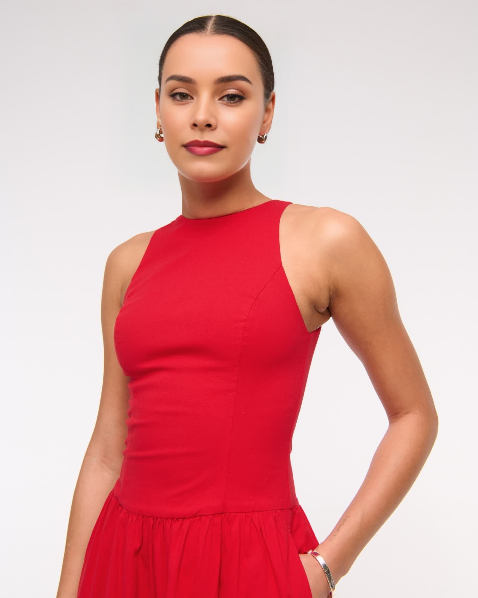 Drop-Waist Midi Dress