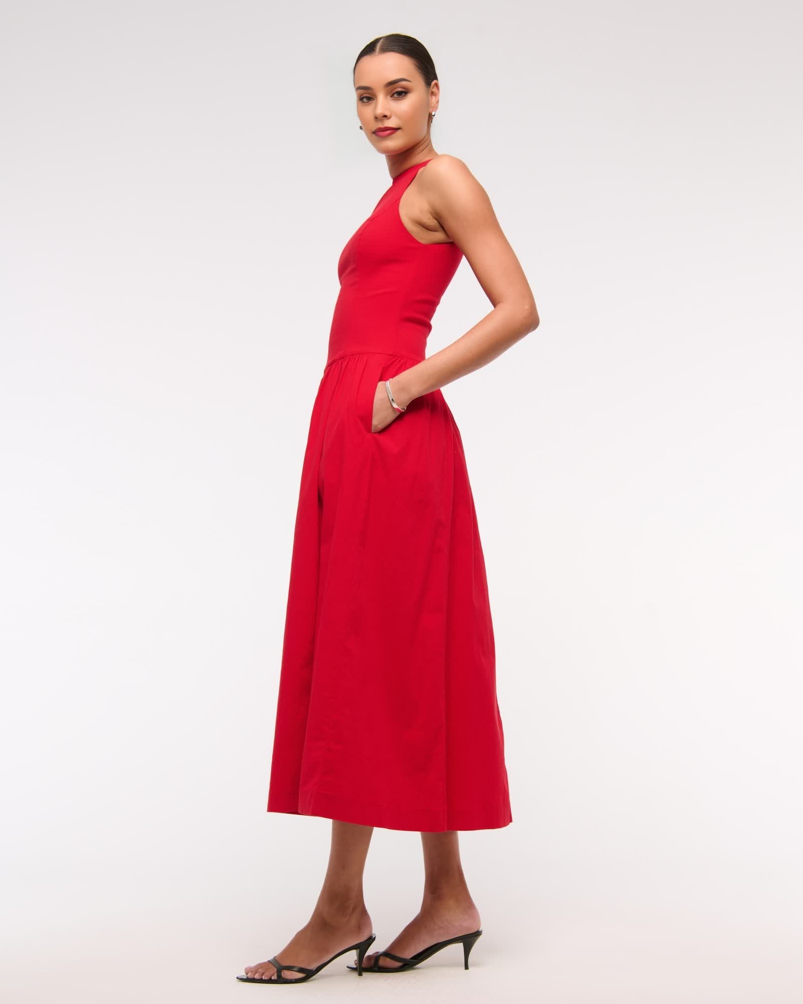 Drop-Waist Midi Dress