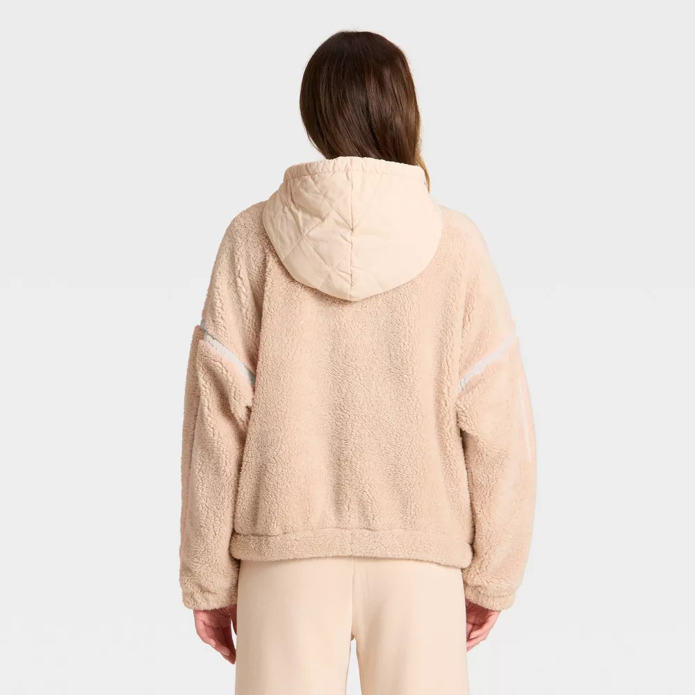 Women's Contrast High Pile 1/2 Zip Jacket (Buy 2 Free Shipping)