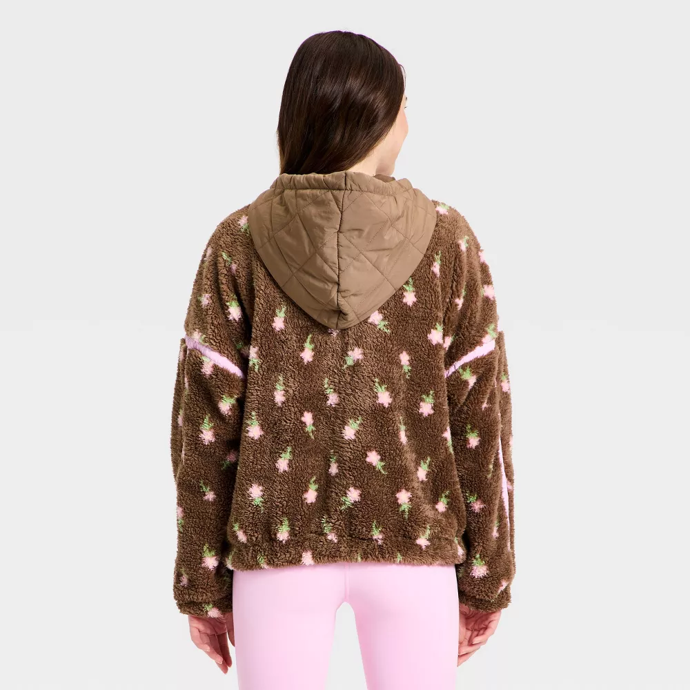 Women's Contrast High Pile 1/2 Zip Jacket (Buy 2 Free Shipping)