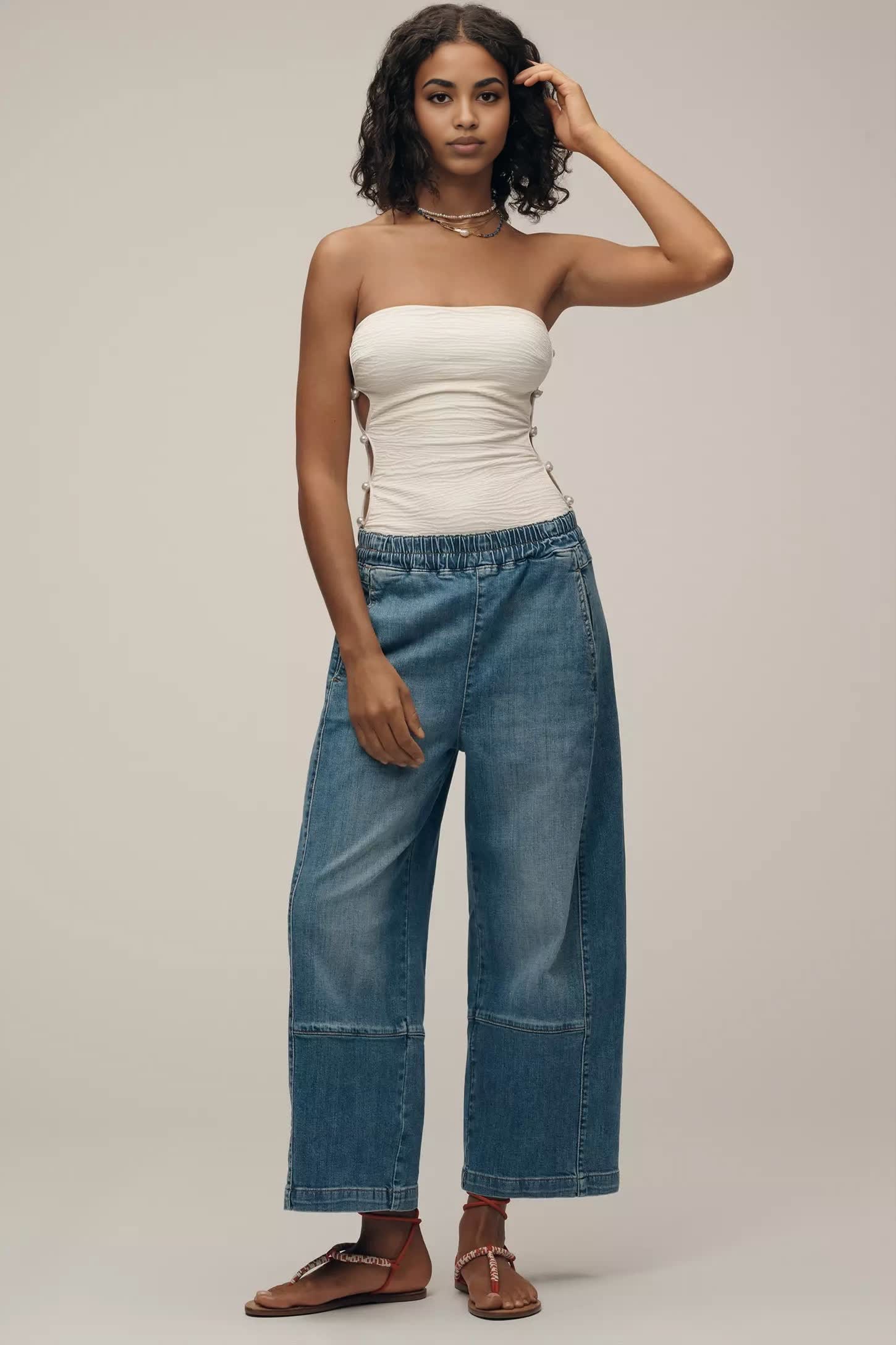 The Relaxed Pull-On Barrel Jeans(Buy 2 Free Shipping)